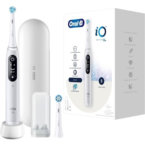 Oral B iO Series 6 White + case i gruppen SKØNHED & HELSE / Oral pleje / Elektriske tandbørster hos TP E-commerce Nordic AB (C67074)