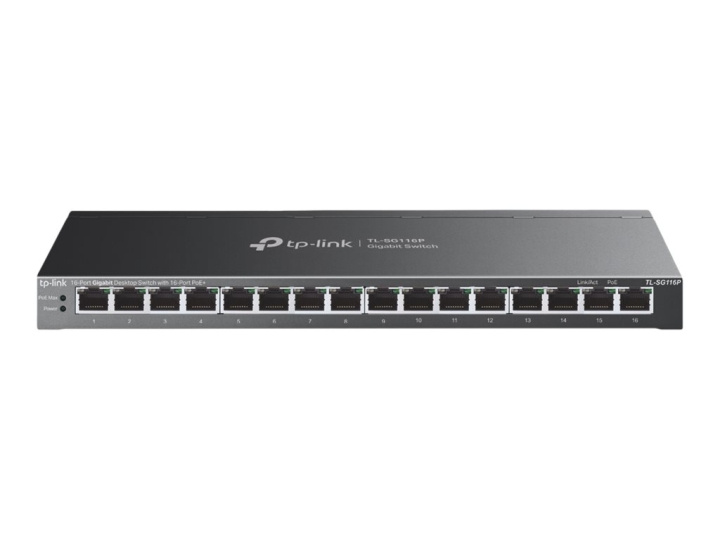 TP-Link TL-SG116P V1 Switch 16-porte Gigabit PoE+ i gruppen COMPUTERTILBEHØR / Netværk / Switches hos TP E-commerce Nordic AB (C67159)