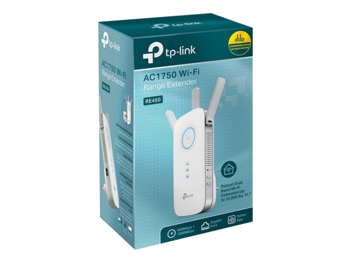 TP-Link RE450 WiFi-rækkeviddeforlænger Ekstern i gruppen COMPUTERTILBEHØR / Netværk / WiFi forlængere hos TP E-commerce Nordic AB (C67212)