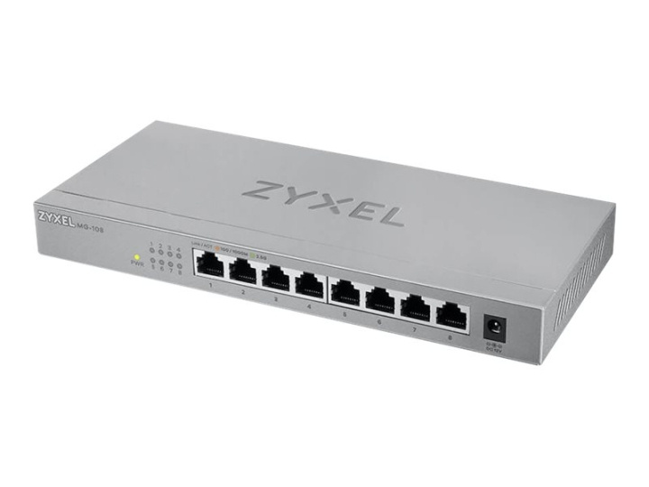 ZyXEL MG-108 Switch 8-porte 2.5 Gigabit i gruppen COMPUTERTILBEHØR / Netværk / Switches / 10/100/1000Mbps hos TP E-commerce Nordic AB (C67267)