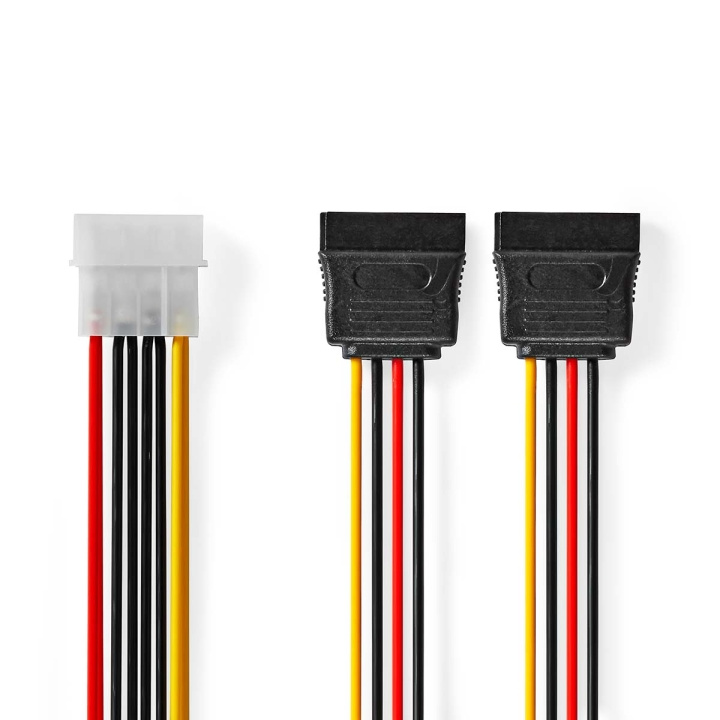 Nedis Intern Strømkabel | Molex Han | 2x SATA 15-Pin Hun | Guldplateret | 0.15 m | Runde | PVC | Flerfarvet | Box i gruppen COMPUTERTILBEHØR / Kabler og adaptere / Interne / SATA hos TP E-commerce Nordic AB (C67635)