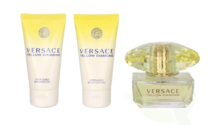 Versace Yellow Diamond Giftset 150 ml Edt Spray 50ml/Shower Gel 50ml/Body Lotion 50ml i gruppen SKØNHED & HELSE / Gaveæske / Gaveæske til hende hos TP E-commerce Nordic AB (C67703)