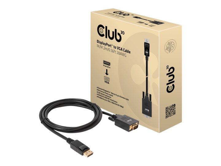 Club 3D Adapter 20 pin DisplayPort han (input) -> 15 pin HD D-Sub (HD-15) han (output) 2 m i gruppen COMPUTERTILBEHØR / Kabler og adaptere / DisplayPort / Kabler hos TP E-commerce Nordic AB (C67830)