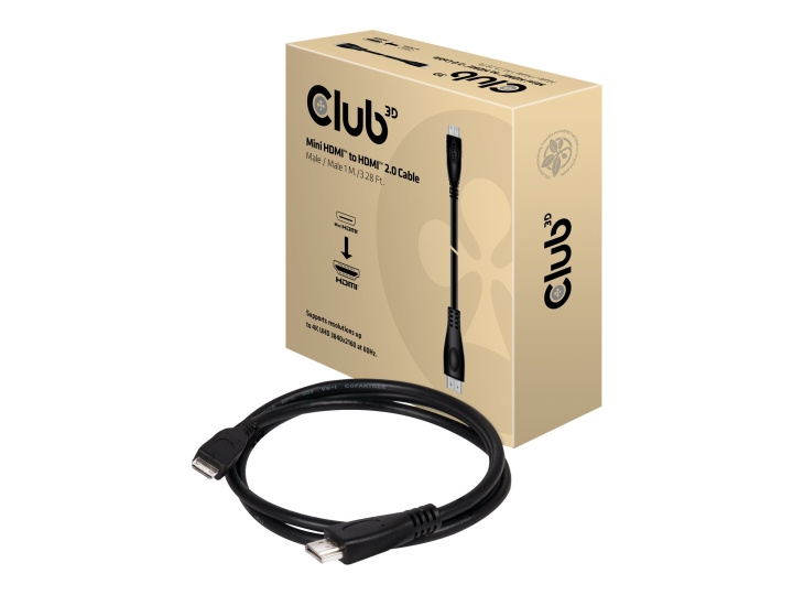 Club 3D Mini HDMI 2.0 til HDMI 2.0 1m 4K60Hz i gruppen HJEMMEELEKTRONIK / Kabler og adaptere / HDMI / Kabler hos TP E-commerce Nordic AB (C67881)