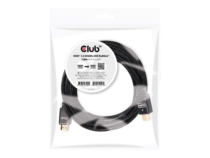 Club 3D HDMI 2.0 RedMere 4K60Hz UHD 15m i gruppen HJEMMEELEKTRONIK / Kabler og adaptere / HDMI / Kabler hos TP E-commerce Nordic AB (C67885)