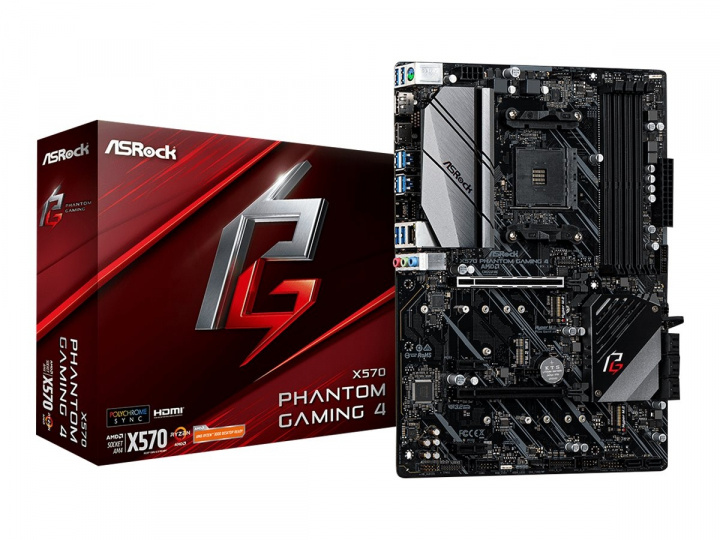 ASRock X570 Phantom Gaming 4 ATX AM4 AMD X570 i gruppen COMPUTERTILBEHØR / Computerkomponenter / Bundkort hos TP E-commerce Nordic AB (C67971)