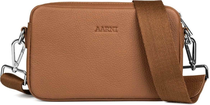 Aarni Crossbody Bag -Bucket, cognac, sølvfarvet lynlås i gruppen SPORT, FRITID & HOBBY / Accessories / Øvrige accessories hos TP E-commerce Nordic AB (C68183)