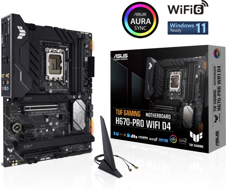 ASUS TUF GAMING H670-PRO WIFI D4 LGA 1700 ATX-bundkort i gruppen COMPUTERTILBEHØR / Computerkomponenter / Bundkort hos TP E-commerce Nordic AB (C68294)