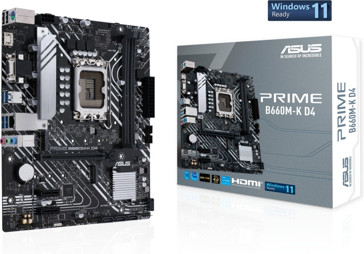 ASUS PRIME B660M-K D4 LGA 1700 mATX-bundkort i gruppen COMPUTERTILBEHØR / Computerkomponenter / Bundkort hos TP E-commerce Nordic AB (C68301)