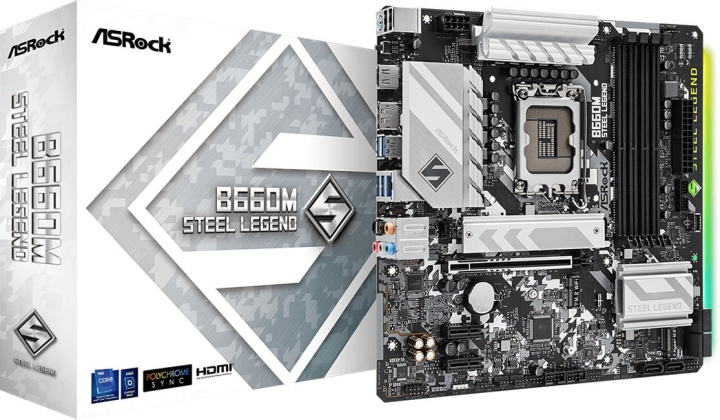 ASRock B660M STEEL LEGEND mATX-bundkort i gruppen COMPUTERTILBEHØR / Computerkomponenter / Bundkort hos TP E-commerce Nordic AB (C68357)