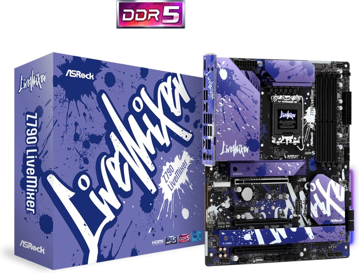 ASRock Z790 LiveMixer LGA1700 ATX-bundkort i gruppen COMPUTERTILBEHØR / Computerkomponenter / Bundkort hos TP E-commerce Nordic AB (C68429)