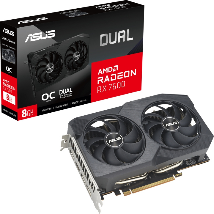 ASUS AMD Radeon DUAL-RX7600-O8G-V2 grafikkort i gruppen COMPUTERTILBEHØR / Computerkomponenter / Grafikkort hos TP E-commerce Nordic AB (C68485)