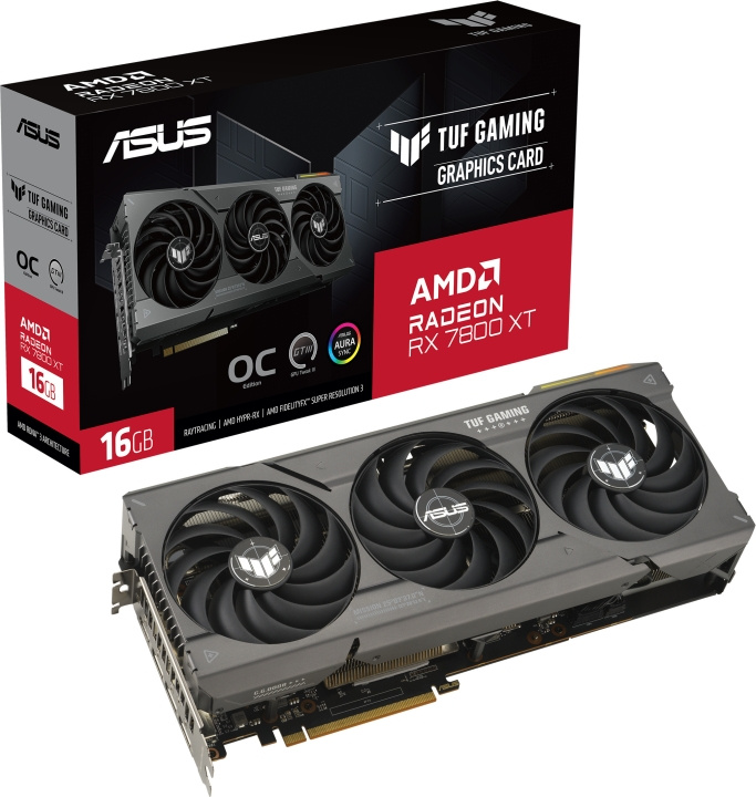 ASUS AMD Radeon TUF-RX7800XT-O16G-GAMING grafikkort i gruppen COMPUTERTILBEHØR / Computerkomponenter / Grafikkort hos TP E-commerce Nordic AB (C68516)