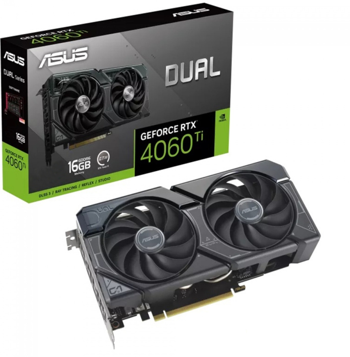 ASUS GeForce DUAL-RTX4060TI-16G grafikkort i gruppen COMPUTERTILBEHØR / Computerkomponenter / Grafikkort hos TP E-commerce Nordic AB (C68518)