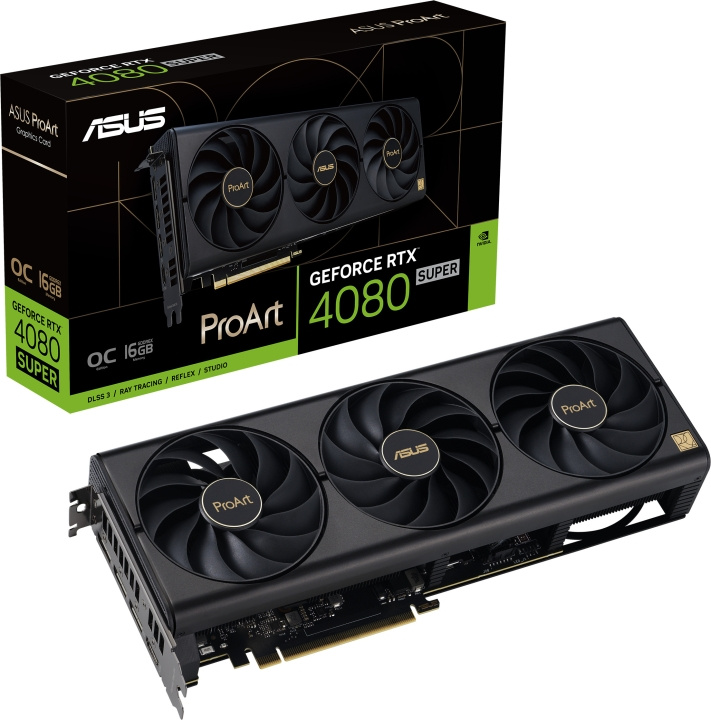 ASUS GeForce PROART-RTX4080S-O16G grafikkort, sort i gruppen COMPUTERTILBEHØR / Computerkomponenter / Grafikkort hos TP E-commerce Nordic AB (C68545)