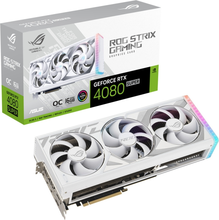 ASUS GeForce ROG-STRIX-RTX4080S-O16G-WHITE grafikkort, hvid i gruppen COMPUTERTILBEHØR / Computerkomponenter / Grafikkort hos TP E-commerce Nordic AB (C68546)