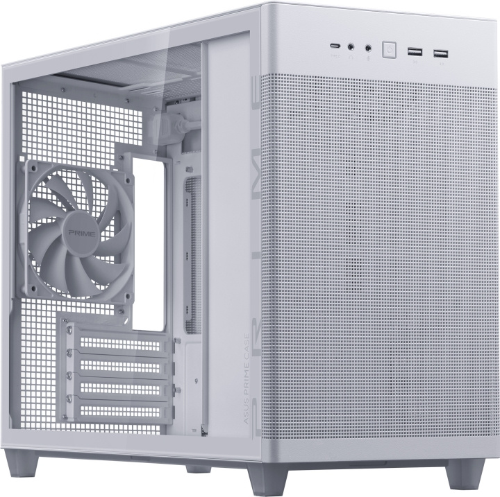 ASUS Prime AP201 TG Micro-ATX-kabinet med vindue, hvid i gruppen COMPUTERTILBEHØR / Computerkomponenter / Kabinet hos TP E-commerce Nordic AB (C68608)