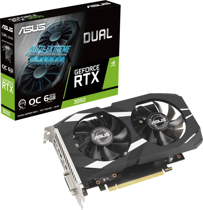 ASUS DUAL GeForce RTX 3050 OC 6GB grafikkort i gruppen COMPUTERTILBEHØR / Computerkomponenter / Grafikkort hos TP E-commerce Nordic AB (C68619)