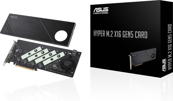 ASUS Hyper M.2 x16 Gen5-kortadaptere i gruppen COMPUTERTILBEHØR / Computerkomponenter / Bundkort hos TP E-commerce Nordic AB (C68621)