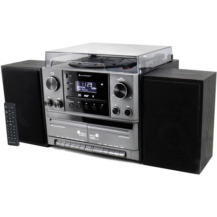 Soundmaster Stereo music centre MCD5600 with DAB+/FM radio, CD/MP3, turntable, double cassette, USB, Bluetooth i gruppen HJEMMEELEKTRONIK / Lyd & billede / Hjemmebiograf, HiFi & Bærbar / Kompakt stereo & pladespiller hos TP E-commerce Nordic AB (C68784)