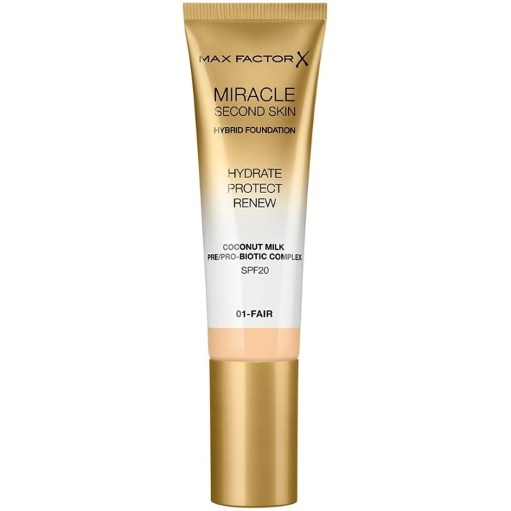 Max Factor Miracle Second Skin Foundation 01 Fair i gruppen SKØNHED & HELSE / Makeup / Makeup ansigt / Foundation hos TP E-commerce Nordic AB (C69310)