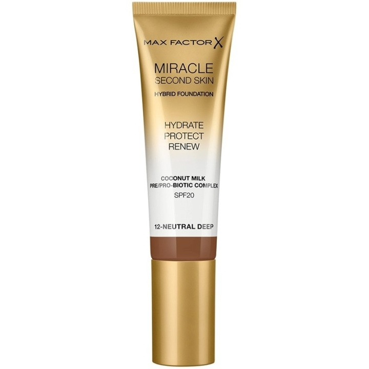 Max Factor Miracle Second Skin Foundation 12 Neutral Deep i gruppen SKØNHED & HELSE / Makeup / Makeup ansigt / Foundation hos TP E-commerce Nordic AB (C69316)