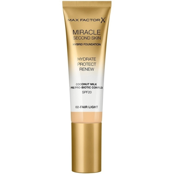 Max Factor Miracle Second Skin Foundation 02 Fair Light i gruppen SKØNHED & HELSE / Makeup / Makeup ansigt / Foundation hos TP E-commerce Nordic AB (C69318)