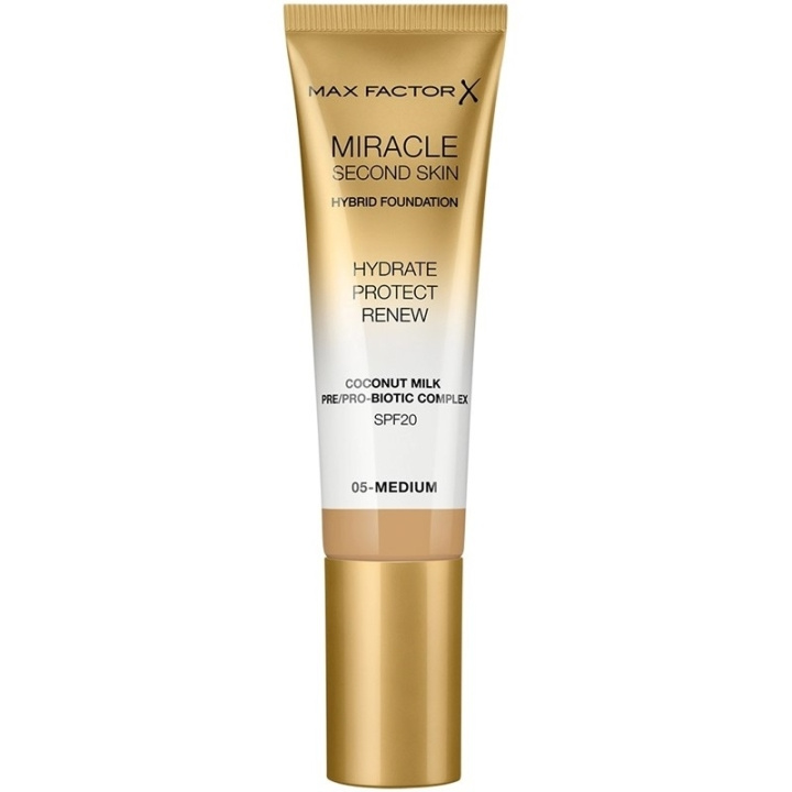 Max Factor Miracle Second Skin Foundation 05 Medium i gruppen SKØNHED & HELSE / Makeup / Makeup ansigt / Foundation hos TP E-commerce Nordic AB (C69319)