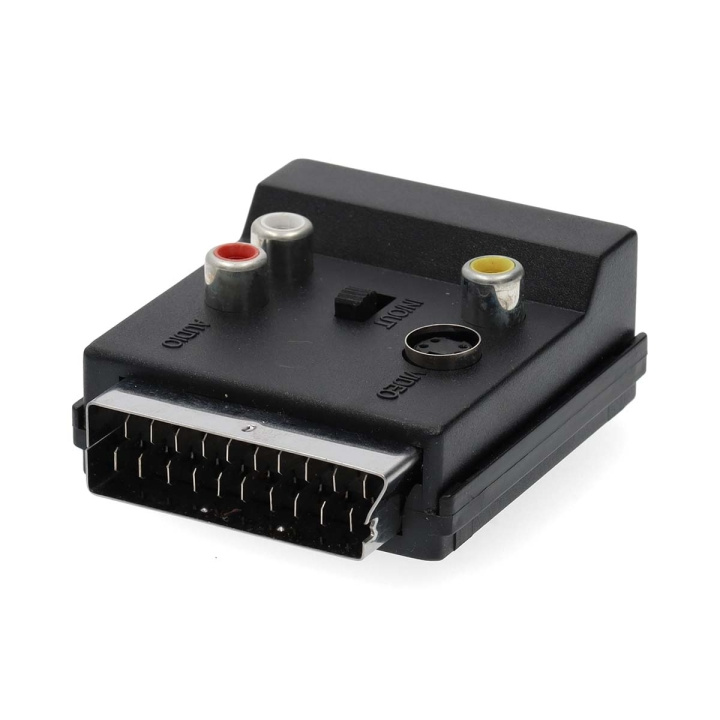 Nedis SCART-adapter | SCART Han | S-Video Female / SCART Hun / 3x RCA Hun | Nikkelplateret | Skiftelig | ABS | Sort | 1 stk. | Box i gruppen HJEMMEELEKTRONIK / Kabler og adaptere / Scart hos TP E-commerce Nordic AB (C69351)