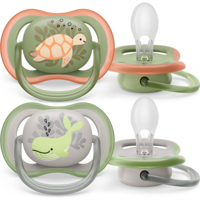 Philips Avent SCF085/60 Ultra Air-sutter 6-18 måneder, 2 stk, skildpadde i gruppen LEGETØJ, BØRN & BABY / Pleje, sundhed og hygiejne / Sutter & Tandringe hos TP E-commerce Nordic AB (C69806)