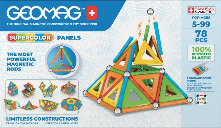 Geomag Super Colorful Magnetic Building Set, 78 dele i gruppen LEGETØJ, BØRN & BABY / Legetøj / Bygge legesager / Geomag hos TP E-commerce Nordic AB (C69934)