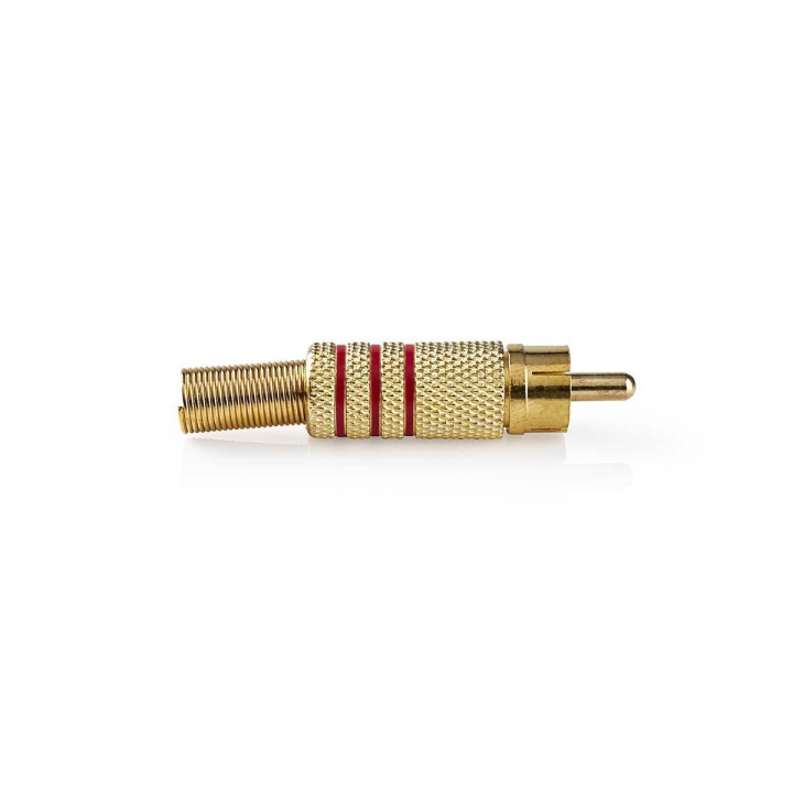 Nedis RCA-stik | Lige | Han | Guldplateret | Lodde | Kabeldiameter: 7.0 mm | Metal | Rød | 10 stk. | Konvolut i gruppen HJEMMEELEKTRONIK / Kabler og adaptere / Audio Analog / Adaptere hos TP E-commerce Nordic AB (C70200)