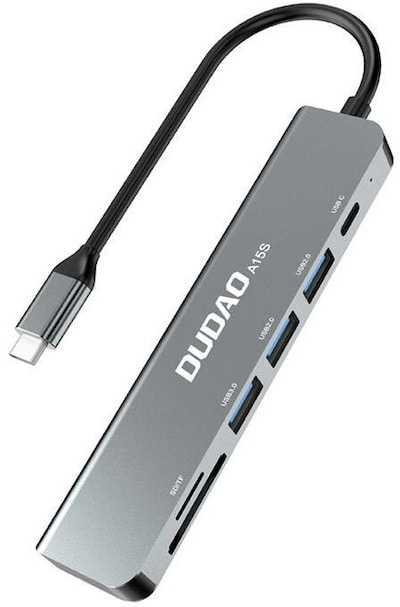 Dudao A15S 6-in-1 USB-C HUB i gruppen COMPUTERTILBEHØR / Computer Tilbehør / USB-hubs hos TP E-commerce Nordic AB (C70283)