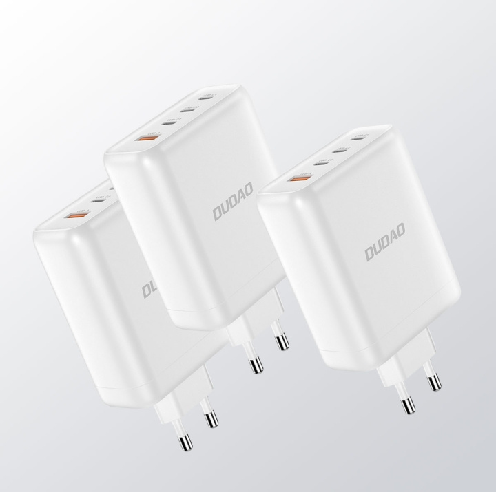 Dudao A140 140W Adapter 140Watt GaN 3xUSB-C + 1xUSB-A i gruppen SMARTPHONES & TABLETS / Opladere og kabler / Vægoplader / Væg oplader Type C hos TP E-commerce Nordic AB (C70300)