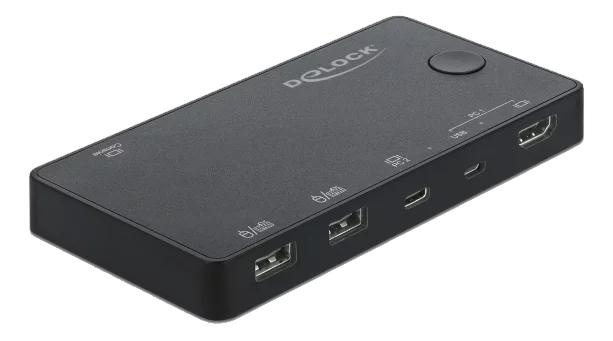 DeLOCK HDMI / USB-C™ KVM Switch 4K 60 Hz with USB 2.0 i gruppen HJEMMEELEKTRONIK / Kabler og adaptere / HDMI / Adaptere hos TP E-commerce Nordic AB (C70468)