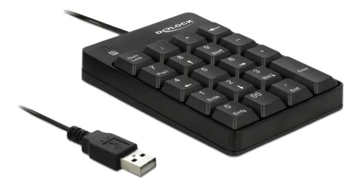 DeLOCK USB Keypad 19 keys black i gruppen COMPUTERTILBEHØR / Mus og tastatur / Tastatur / Med ledning hos TP E-commerce Nordic AB (C70473)