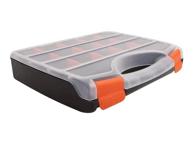 DeLOCK Sorting box 17 compartments 320 x 255 x 60 mm orange, black i gruppen HJEM, HUS & HAVE / Værktøj / Øvrigt værktøjer og tilbehør hos TP E-commerce Nordic AB (C70492)