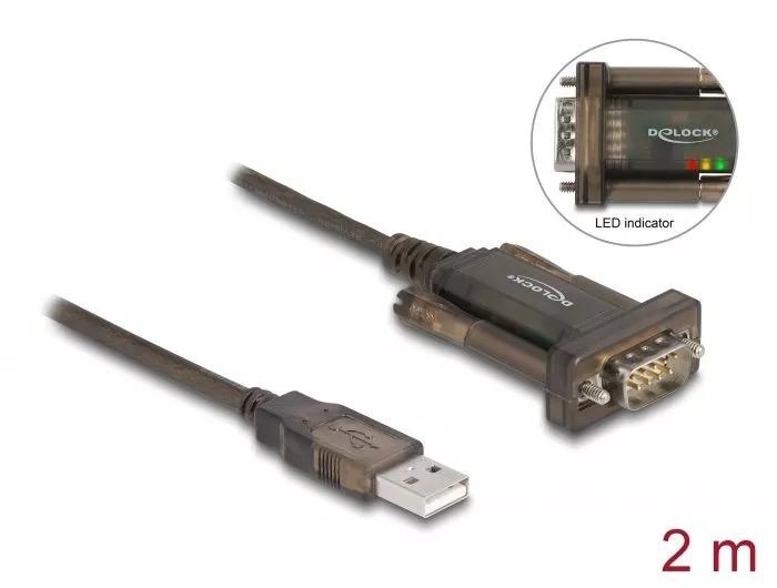 DeLOCK Adapter USB 2.0 Type-A > 1 x Serial DB9 RS-232 i gruppen COMPUTERTILBEHØR / Kabler og adaptere / USB / USB-A / Adaptere hos TP E-commerce Nordic AB (C70512)