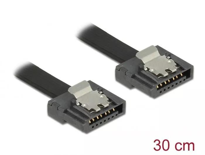 DeLOCK SATA 6 Gb/s Cable 30 cm black FLEXI i gruppen COMPUTERTILBEHØR / Kabler og adaptere / Interne / SATA hos TP E-commerce Nordic AB (C70514)