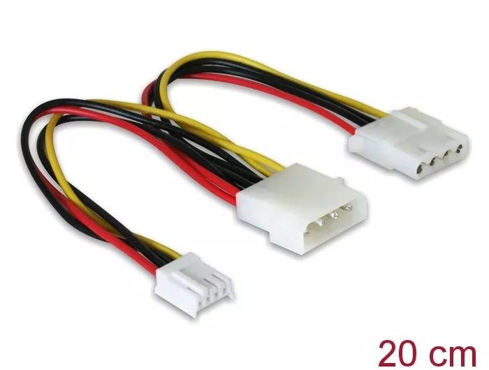 DeLOCK Power Cable Molex 4pin male to Molex 4 pin female + 4 pin i gruppen COMPUTERTILBEHØR / Kabler og adaptere / Interne / Strømkabler og adaptere hos TP E-commerce Nordic AB (C70516)