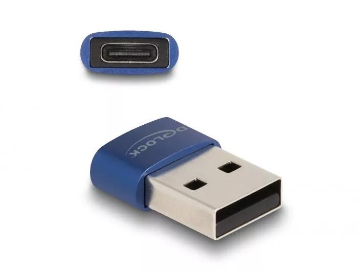 DeLOCK USB 2.0 Adapter USB Type-A male to USB Type-C™ female blue i gruppen HJEMMEELEKTRONIK / Kabler og adaptere hos TP E-commerce Nordic AB (C70521)