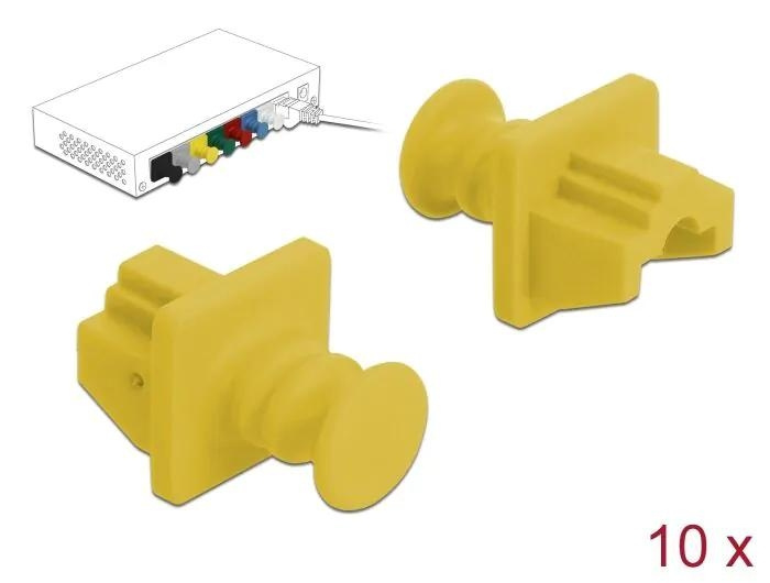 DeLOCK Dust Cover for RJ45 jack 10 pieces yellow i gruppen COMPUTERTILBEHØR / Kabler og adaptere / Netværkskabler / Adaptere og samlemuffer hos TP E-commerce Nordic AB (C70526)