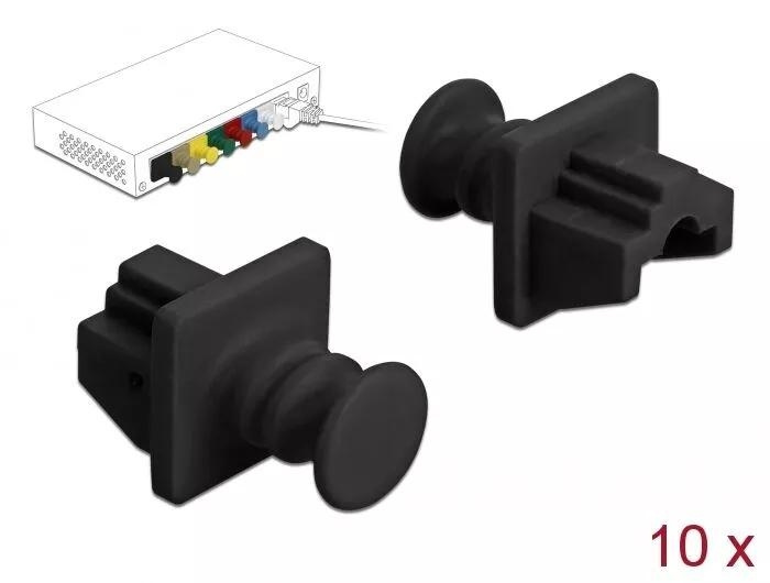 DeLOCK Dust Cover for RJ45 jack 10 pieces black i gruppen COMPUTERTILBEHØR / Kabler og adaptere / Netværkskabler / Adaptere og samlemuffer hos TP E-commerce Nordic AB (C70528)