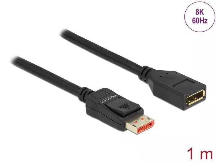 DeLOCK DisplayPort extension cable 8K 60 Hz 1 m i gruppen COMPUTERTILBEHØR / Kabler og adaptere / DisplayPort / Kabler hos TP E-commerce Nordic AB (C70532)