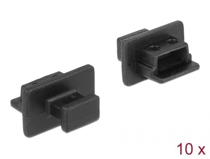 DeLOCK Dust Cover for USB 2.0 Type Mini-B female 10 pieces black i gruppen COMPUTERTILBEHØR / Kabler og adaptere / USB / Mini-USB / Adaptere hos TP E-commerce Nordic AB (C70544)