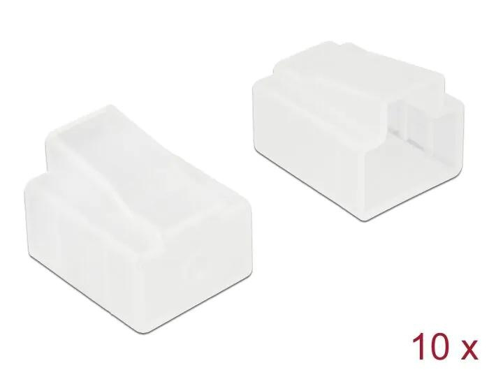 DeLOCK Dust Cover for RJ45 plug 10 pieces transparent i gruppen COMPUTERTILBEHØR / Kabler og adaptere / Netværkskabler / Adaptere og samlemuffer hos TP E-commerce Nordic AB (C70545)