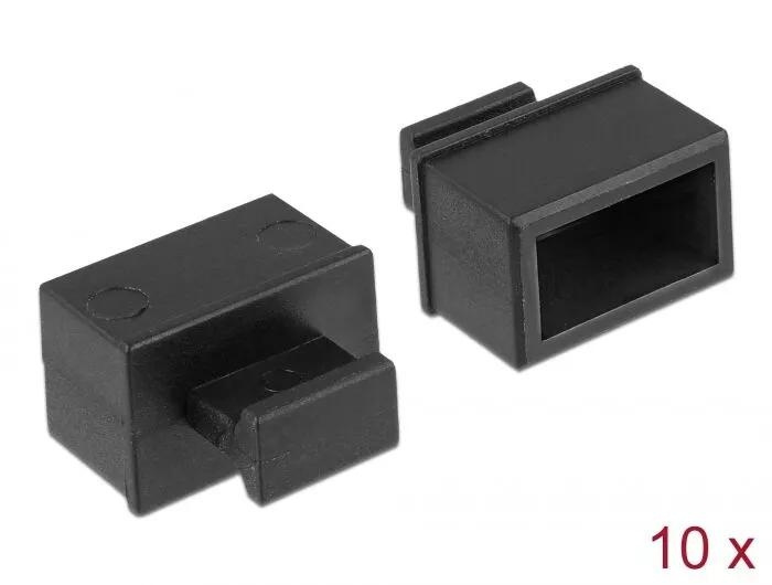 DeLOCK Dust Cover for SFP slot with grip 10 pieces black i gruppen COMPUTERTILBEHØR / Netværk / Mediekonvertere hos TP E-commerce Nordic AB (C70546)