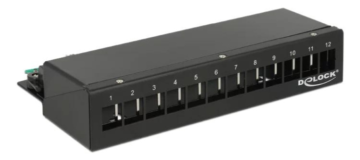 DeLOCK Keystone Desktop Patch Panel 12 Port black i gruppen COMPUTERTILBEHØR / Kabler og adaptere / Netværkskabler / Adaptere og samlemuffer hos TP E-commerce Nordic AB (C70581)