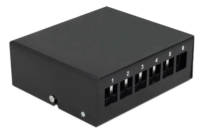 DeLOCK Keystone Patch Panel 6 Port black i gruppen COMPUTERTILBEHØR / Kabler og adaptere / Netværkskabler / Adaptere og samlemuffer hos TP E-commerce Nordic AB (C70582)