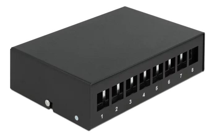 DeLOCK Keystone Patch Panel 8 Port black i gruppen COMPUTERTILBEHØR / Kabler og adaptere / Netværkskabler / Adaptere og samlemuffer hos TP E-commerce Nordic AB (C70583)